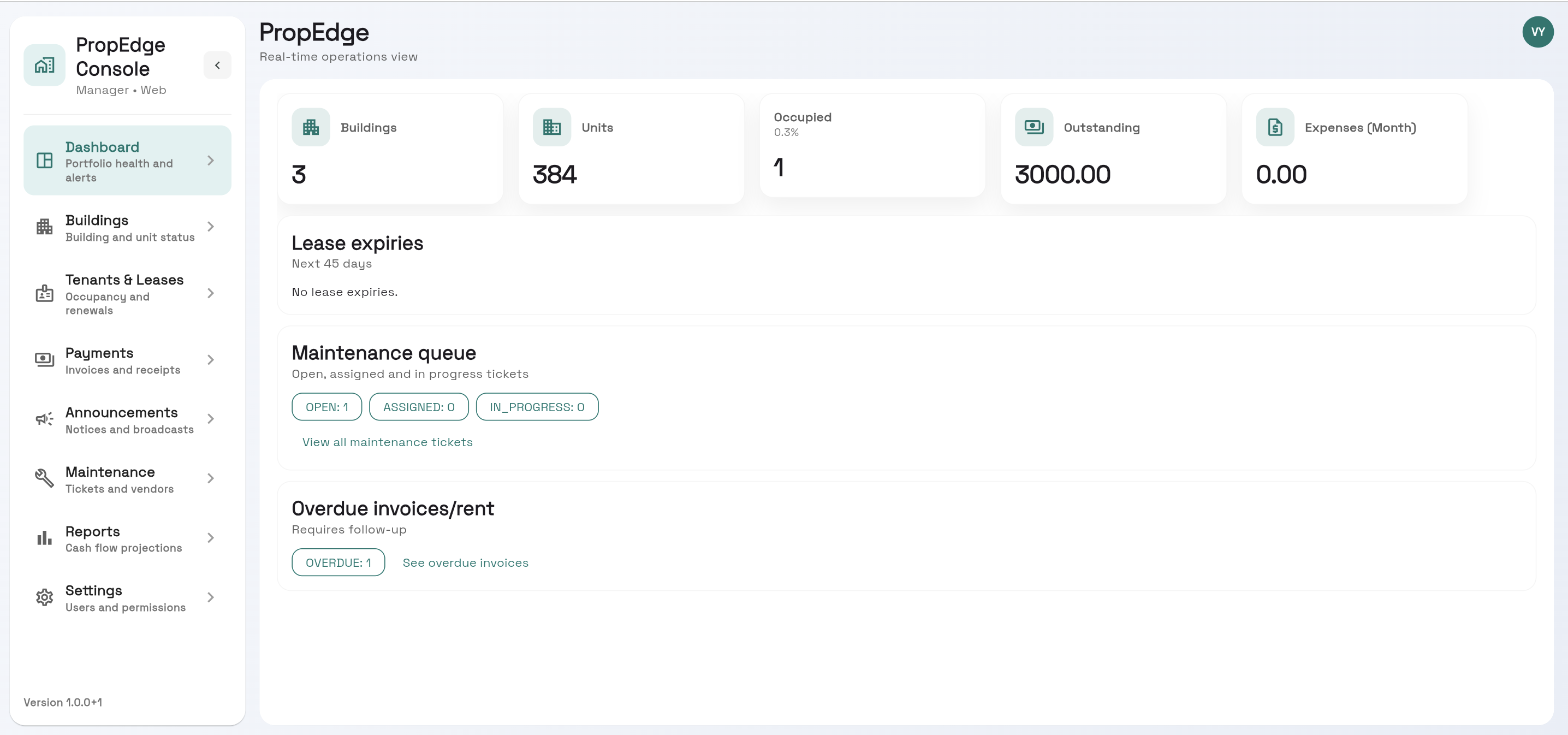 PropEdge dashboard preview